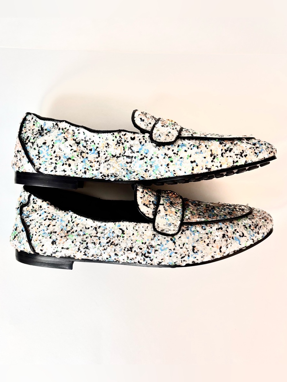Tory Burch Minnie Ballet Sequined Loafers Flats New - Picture 2 of 7